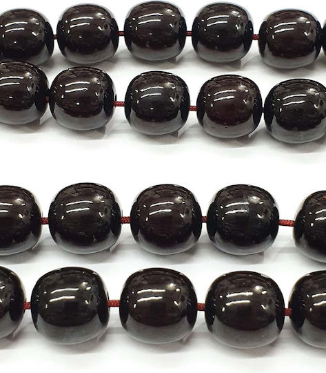 Roloi Komboloi Worry Beads with 33 Mastic Beads, 36 cm Long, Burgundy