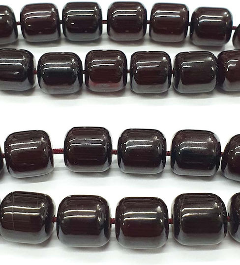 Roloi Komboloi Worry Beads with 33 Mastic Beads, 35 cm Long, Burgundy