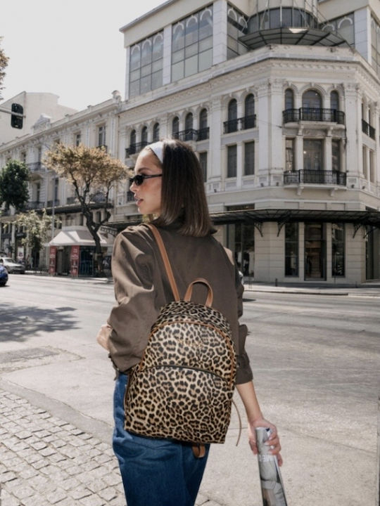 Jordan Damen-Rucksack Braun Leopardmuster