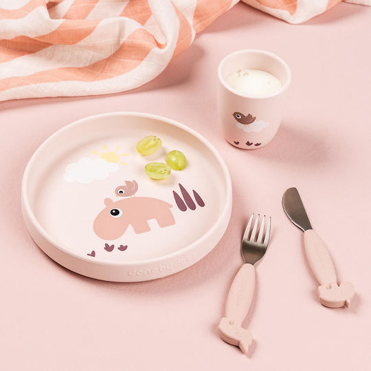 Done by Deer Kinderteller aus Silikon Rosa
