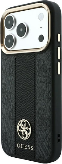 Case Iphone 18 Pro Max Iphone 17 Pro Max Guess Leather 4g Stripe Round Classic Logo Magsafe Black