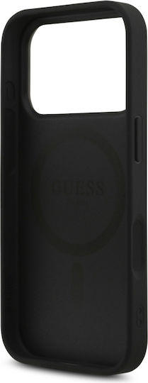 Калъф за iPhone 18 Pro Max / iPhone 17 Pro Max – Guess Leather 4g Triangle Strass Magsafe – Черен