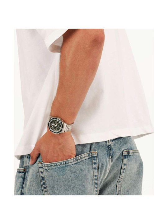 Men's Battery Chronograph Watch with Stainless Steel Bracelet Silver