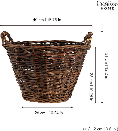 Creative Dekorativer Korb aus Korbweide mit Griffen Braun 37x28x33 cm