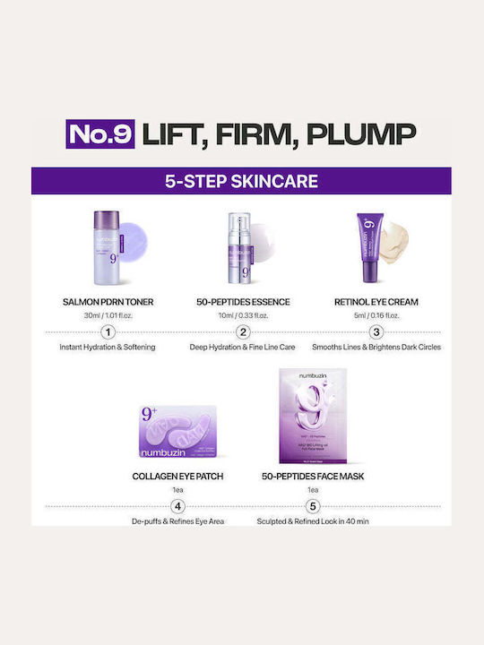Numbuzin No.9 NAD+ Trial Kit Set de Îngrijire pentru Anti-îmbătrânire, Hidratare & Strălucire 6 Bucăți