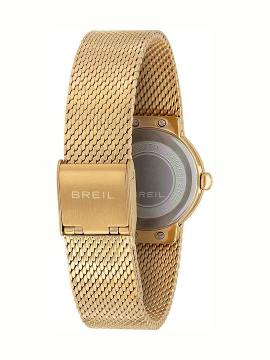 Women's Battery-Powered Watch with Gold Stainless Steel Bracelet