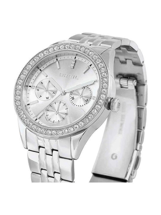Women's Battery-Powered Watch with Silver Stainless Steel Bracelet