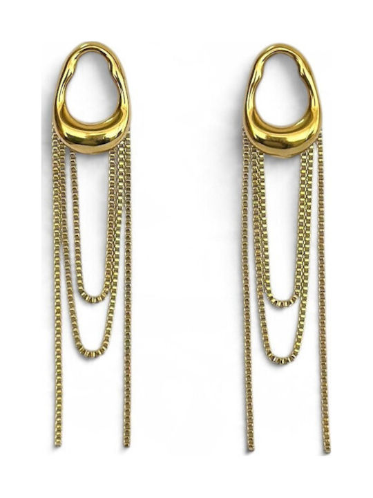 Women's Long Dangle Earrings Gold Organic Shape Chains Prime Steel Gold Women One Size Ssn303 Women's Long Dangle Earrings Gold Organic Shape Chains Prime Steel Gold Women One Size Ssn303