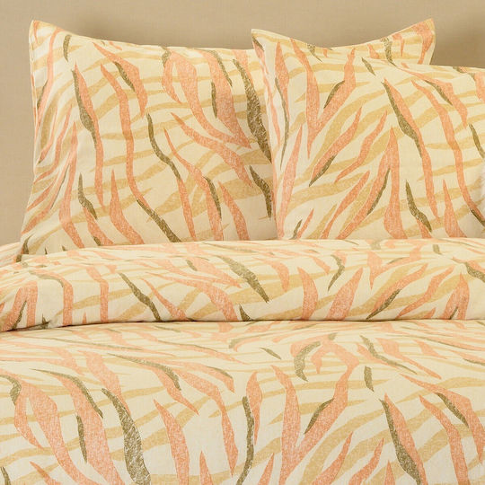 Melinen Crystal Double Fitted Sheet Set 150x200+32cm Crystal Ochre (4pcs)