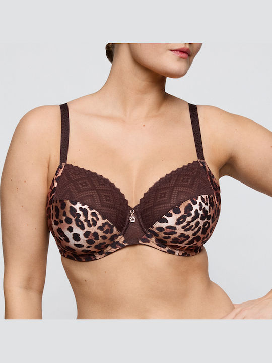Brown Minimizer Bra without Padding with Underwire