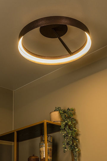 Lucide 62100-36-96 Leonard Ceiling Light Coffee Brown Matte Black 2200K-3000K