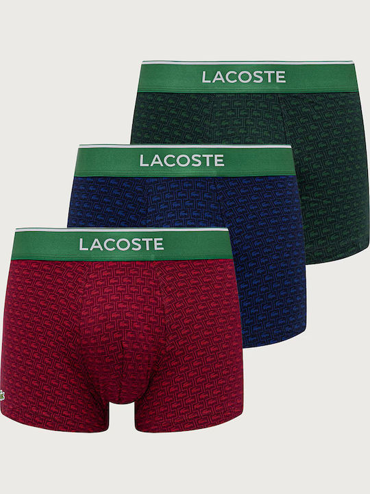 Lacoste Boxeri pentru bărbați Multi cu Imprimeuri 3Pack