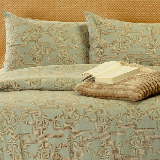 Melinen Ember Single Fitted Sheet Set 100x200+32cm Aqua (3 pcs)