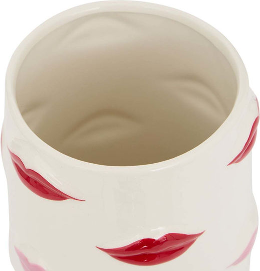 Vase aus Keramik A-s Weiß Ø13,5 x H 27,5 cm