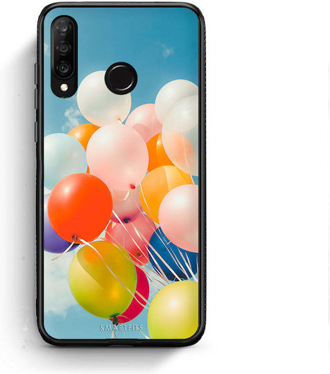 Smartfits Калъф тип Заден Капак с Цветни Балони, Пластмаса, Многоцветен (Huawei P30 Lite)