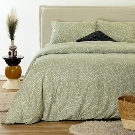 Melinen Neva Pillowcase Set Olive 53x72cm
