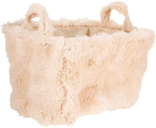 Aufbewahrungskorb aus Stoff Beige 38x26x24 cm