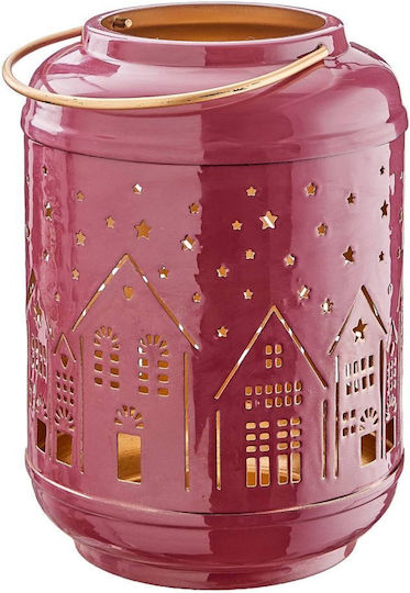 Butlers Felinar Metalic De Masă Roz 16x16 cm