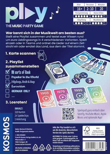 Επιτραπέζιο Παιχνίδι PLAY για 2-10 Παίκτες 16+ Ετών (GER)
