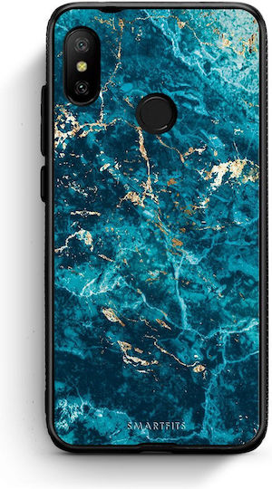 Smartfits Marble Blue Umschlag Rückseite Blau (Mi A2 Lite)