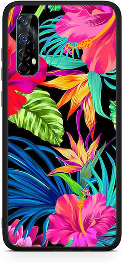 Smartfits Tropical Flowers Back Cover Plastic Multicolour (Realme 7)