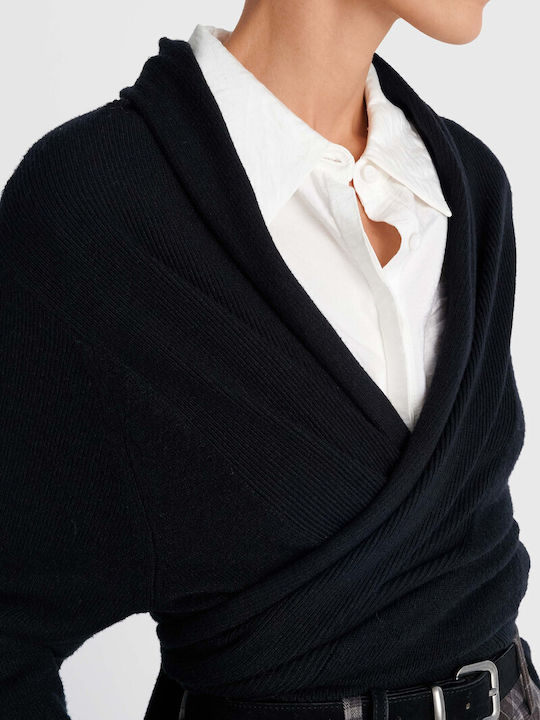 Cardigan Tricotat pentru Femei Negru