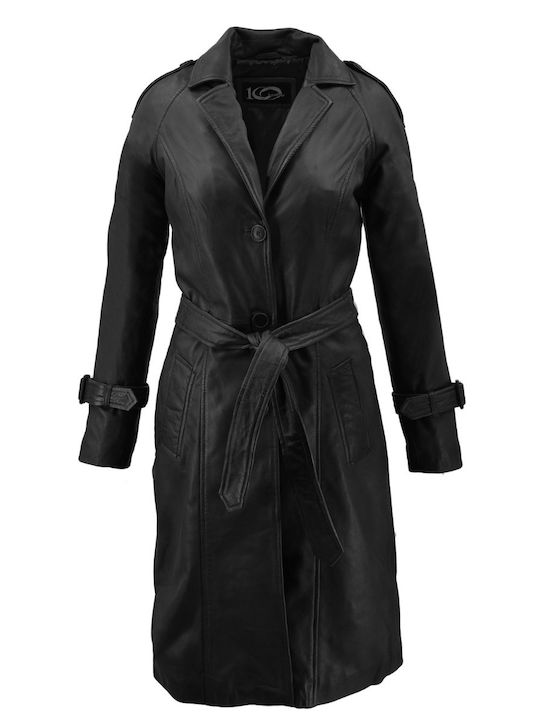 Δερμάτινη Γυναικεία Καμπαρντίνα Black