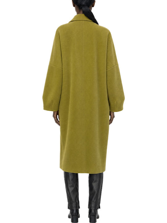 Moutaki Damen Karomantel Curry Oversized mit Knöpfen