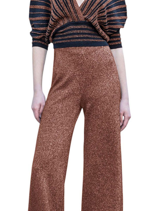 Γυναικείο Υφασμάτινο Παντελόνι Amber Brown Multi