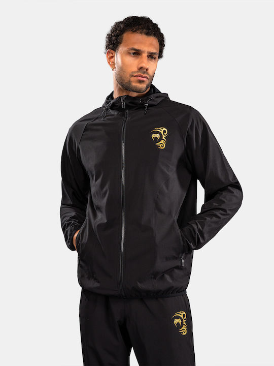 Men's Track Jacket Hoodie Black/Gold