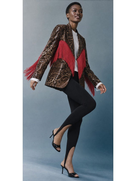 Lumina Langer Damenblazer Marrone mit Pailletten