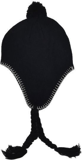 Beanie Unisex Fleece Σκούφος Πλεκτός σε Μαύρο χρώμα