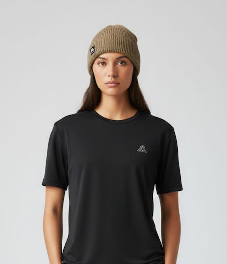 Recycled Waffle Beanie Unisex Knitted Beanie in Beige