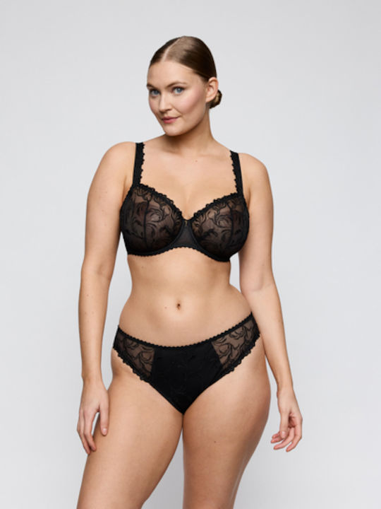 Balconette Black Bra with Underwires