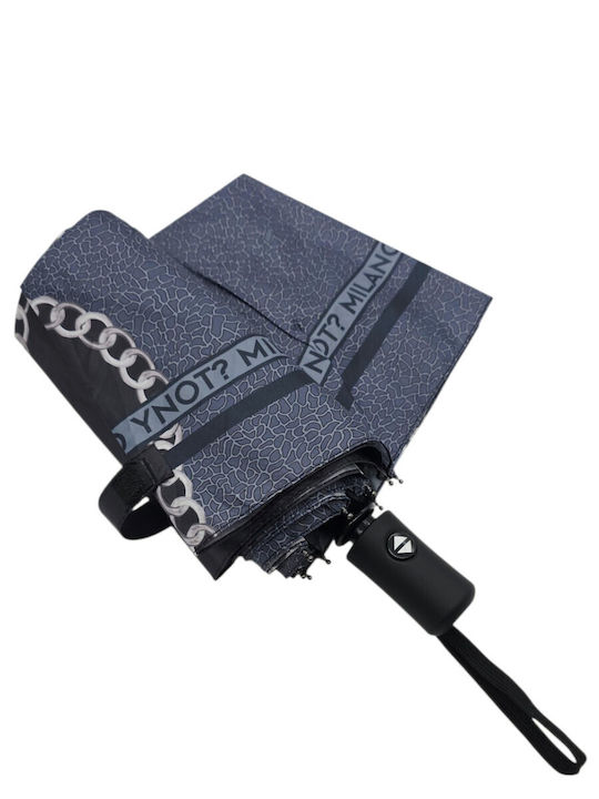 Y Not? Windproof Automatic Compact Blue Rain Umbrella