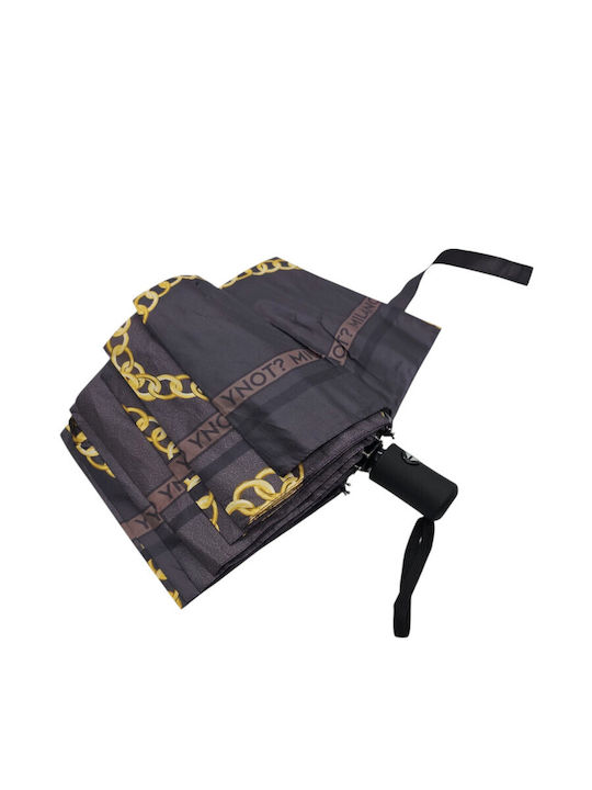Y Not? Windproof Automatic Compact Brown Rain Umbrella