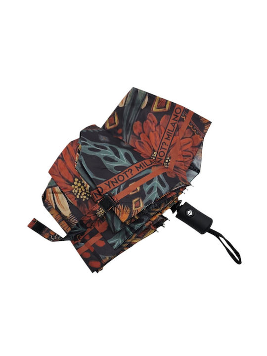 Y Not? Windproof Automatic Compact Orange Rain Umbrella