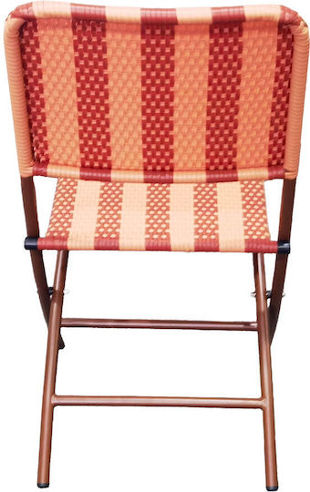 Scaun de exterior din rattan Mi, bordo, 2 buc., 45x59x90 cm