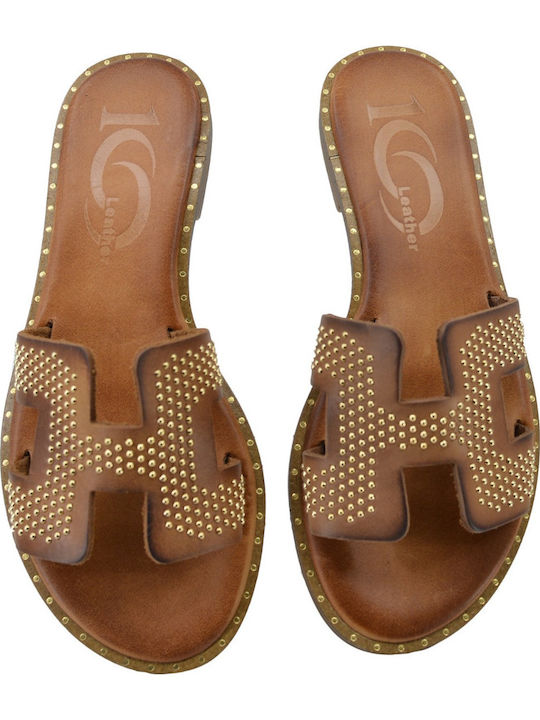Lederne Damen-Sandalen in Tabac Braun