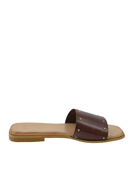 Lederne Damen-Sandalen Braun