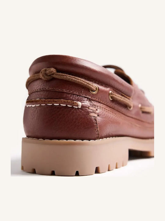 Leather Men's Boat Shoes in Brown