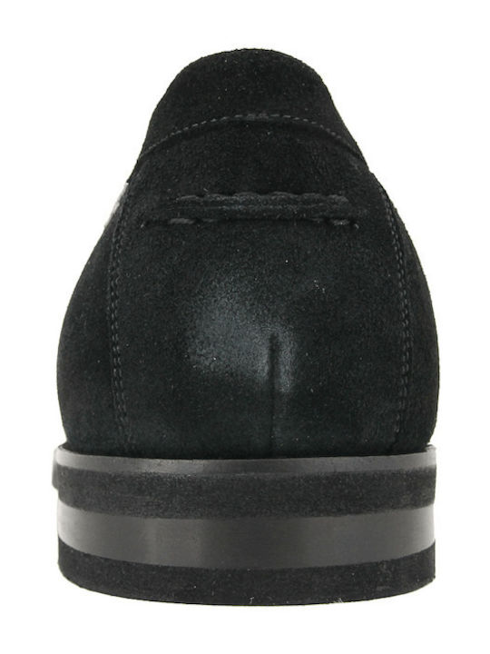 Suede Men's Loafers in Black