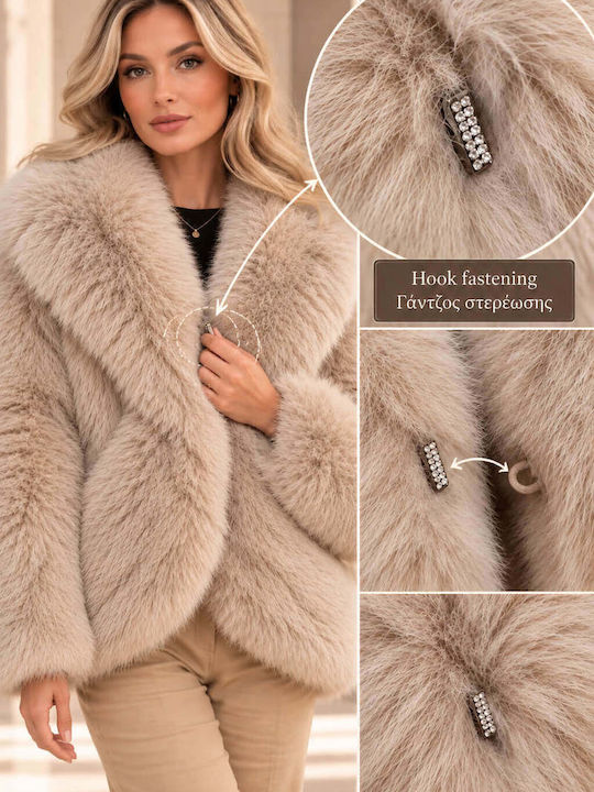 Kurzer Damenpelz Beige