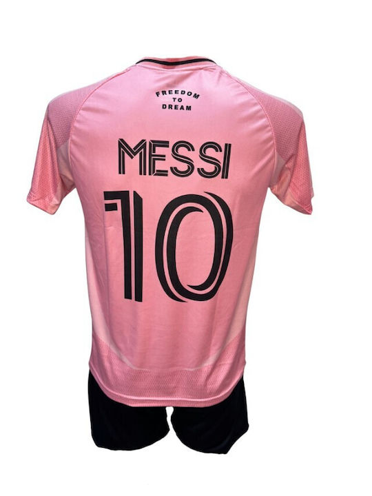 Kids’ Football Kit Messi Inter Miami Pink Black 101026-13