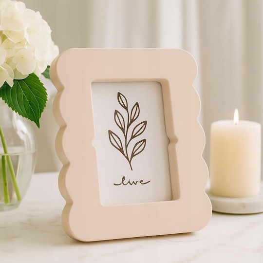 Home&Styling Collection Plastic Photo Frame With Beige Frame Home&Styling Collection Plastic Photo Frame With Beige Frame