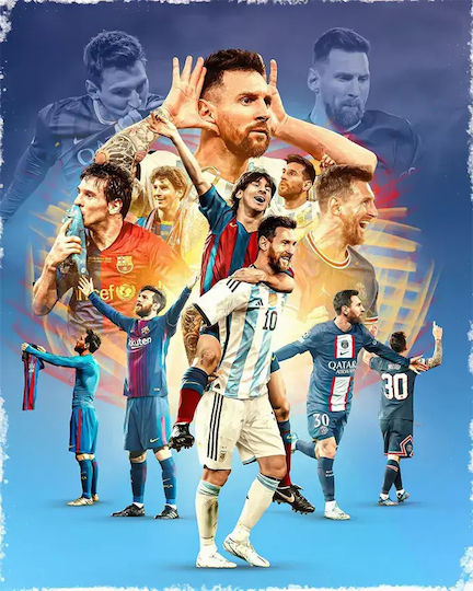 Poster Messi Sc120 21cm X 30cm Κορνίζα Καφέ Ξύλου 71494pd158306f63322