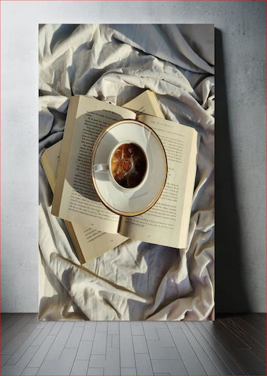 Painting Coffee Open Books On Fabric Coffee Open Books On Fabric 100x150 Painting Coffee Open Books On Fabric Coffee Open Books On Fabric 100x150