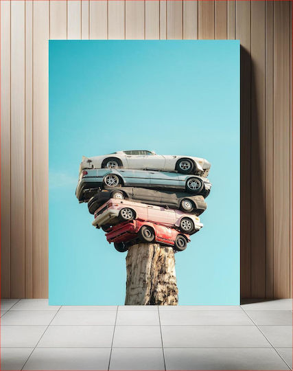 Stacked Cars On Tree Stump Στοιβαγμένα Αυτοκίνητα Σε Κούτσουρο Δέντρου Stacked Cars On Tree Stump Στοιβαγμένα Αυτοκίνητα Σε Κούτσουρο Δέντρου