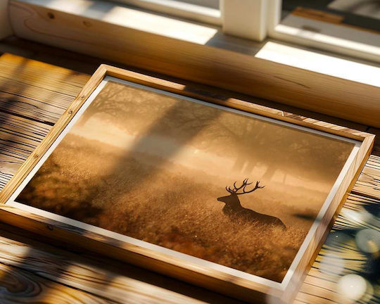Poster Deer Pst25127 40cm X 50cm Premium Μαύρο Ξύλινο Κάδρο