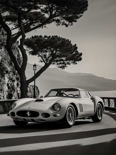 Poster Ferrari 250 Gto Cr059 40cm X 50cm Premium Μαύρο Ξύλινο Κάδρο-63085pd156201f55323